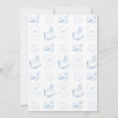 ブルー男の赤ちゃんシャワー招待状 招待状 (裏面)