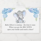 ブルー男の赤ちゃんシャワー散水カスタマイズミニワイン スパークリングワインラベル (シングルラベル)