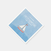 ブルー男の赤ちゃんシャワー航海のカスタム スタンダードカクテルナプキン (角)