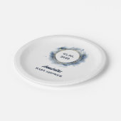 ブルー男の赤ちゃんシャワー ペーパープレート (アングル)