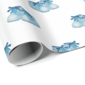 ブルー男の赤ちゃんシューズパターン ラッピングペーパー (ロールコーナー)