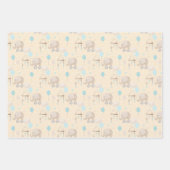 ブルー男の赤ちゃんゾウ ラッピングペーパーシート (正面2)