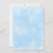 ブルー男の赤ちゃんバーリーウェイテディベア赤ちゃんシャワー 招待状 (裏面)