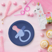 ブルー男の赤ちゃんビンキー ペーパープレート (パーティー)