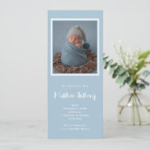 ブルー男の赤ちゃんフォト誕生 案内状 (スタンド正面)