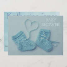 ブルー男の赤ちゃんブース写真シャワーの招待状