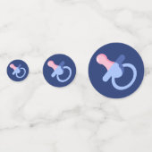 ブルー男の赤ちゃんブーティとビンキー コンフェッティ (裏面)