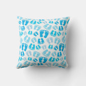 ブルー男の赤ちゃんベビーシャワー新生児ギフト クッション (裏面)