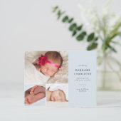 ブルー男の赤ちゃん写真集団誕生のお知らせ ポストカード (スタンド正面)