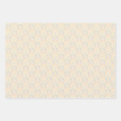 ブルー男の赤ちゃん熱気球と虹 ラッピングペーパーシート (正面2)