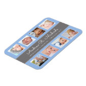 ブルー男の赤ちゃん生まれたばかりのフォトコラージュのお知らせ マグネット (左側)