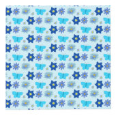 ブルー男の赤ちゃん蝶と花のカスタム フォトキューブ (右)