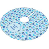 ブルー男の赤ちゃん蝶と花のカスタム ブラッシュドポリエステルツリースカート (アングル)