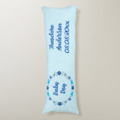 ブルー男の赤ちゃん蝶と花のカスタム ボディピロー (正面縦)