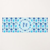 ブルー男の赤ちゃん蝶と花のカスタム ヨガマット (正面(横))