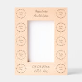 ブルー男の赤ちゃん蝶と花のカスタム レーザー彫刻フレーム (正面)