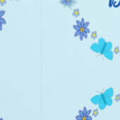 ブルー男の赤ちゃん蝶と花のカスタム 壁紙 (縫い目)