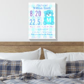 ブルー男の赤ちゃん誕生統計ウォールデコールアート キャンバスプリント (インサイチュ (寝室))