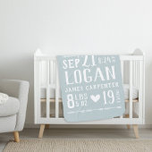 ブルー男の赤ちゃん誕生統計キープサケ シェルパブランケット