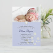 ブルー男の赤ちゃん《キリスト教》洗礼式や命名式招待状 招待状 (スタンド正面)