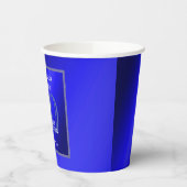 ブルー男らし&グリッターフレーム50誕生日 紙コップ (左)