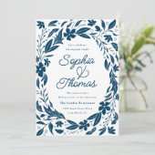 ブルー男女兼用カップルズ婚約パーティ 招待状 (スタンド正面)