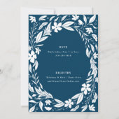 ブルー男女兼用カップルズ婚約パーティ 招待状 (裏面)