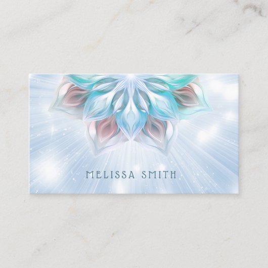 ブルー白熱［赤熱］光を放つターコイズ曼荼羅 名刺 (正面)