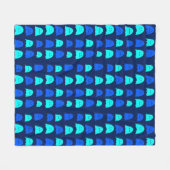 ブルー白熱［赤熱］光を放つハロウィーン幽霊 フリースブランケット (正面(横))