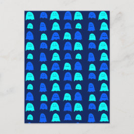 ブルー白熱［赤熱］光を放つハロウィーン幽霊 ポストカード