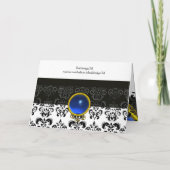 ブルー白黒ダマスクサファイアテーブル座 シーズンカード (裏面)