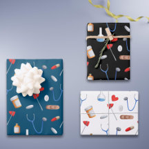 ブルー白黒ドクターナース機器ギフト