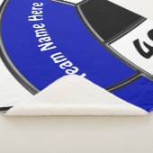 ブルー白黒バレーボールのシニアナイトギフト シェルパブランケット (3/4)