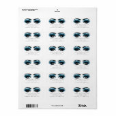 ブルー白黒メイクアップラッシュスタイリスト美しいRSVP ラベル (フルシート)