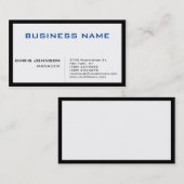 ブルー白黒ユニークシック管理者名刺 名刺 (正面/裏面)