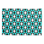 ブルー白黒幾何学的ロムバスダイヤモンド 枕カバー (裏面)