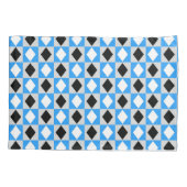 ブルー白黒幾何学的ロムバスダイヤモンド 枕カバー (裏面)