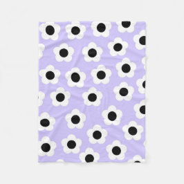 ブルー白黒熱帯フローラ植物学春 フリースブランケット