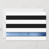 ブルー白黒sweet sixteen誕生日パーティー 招待状 (裏面)