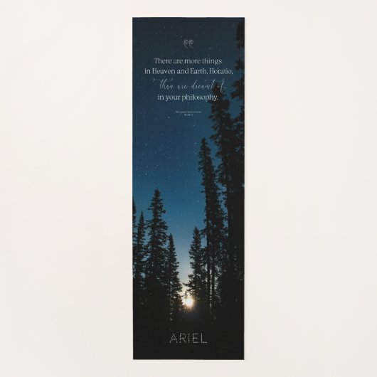 ブルー瞑想感動的引用文ナイトスカイヨガ ヨガマット (正面)