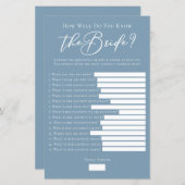 ブルー知っている花嫁のシャワーのゲーム (正面/裏面)