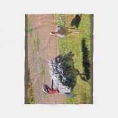 ブルー石板感謝祭デイトルコ フリースブランケット (正面)