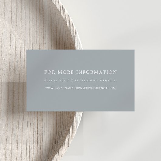 ブルー石板結婚のWebサイトカード エンクロージャーカード