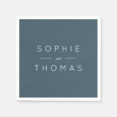 ブルー石板結婚ズ スタンダードカクテルナプキン (正面)