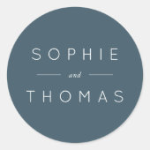 ブルー石板結婚ズ ラウンドシール (正面)