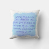 ブルー祈りの言葉ピローワワンワールド装飾用クッション クッション (裏面)