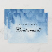 ブルー私の花嫁のメイドになるよ。水モダン色 ポストカード (正面/裏面)