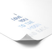 ブルー私は月とバックプリントにあなたを愛している ポスター (角)