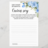 ブルー私は赤ちゃんシャワーのバイリンガルゲームカード チラシ (裏面)