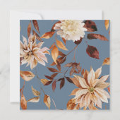 ブルー秋インラブブライダル招待状 招待状 (裏面)